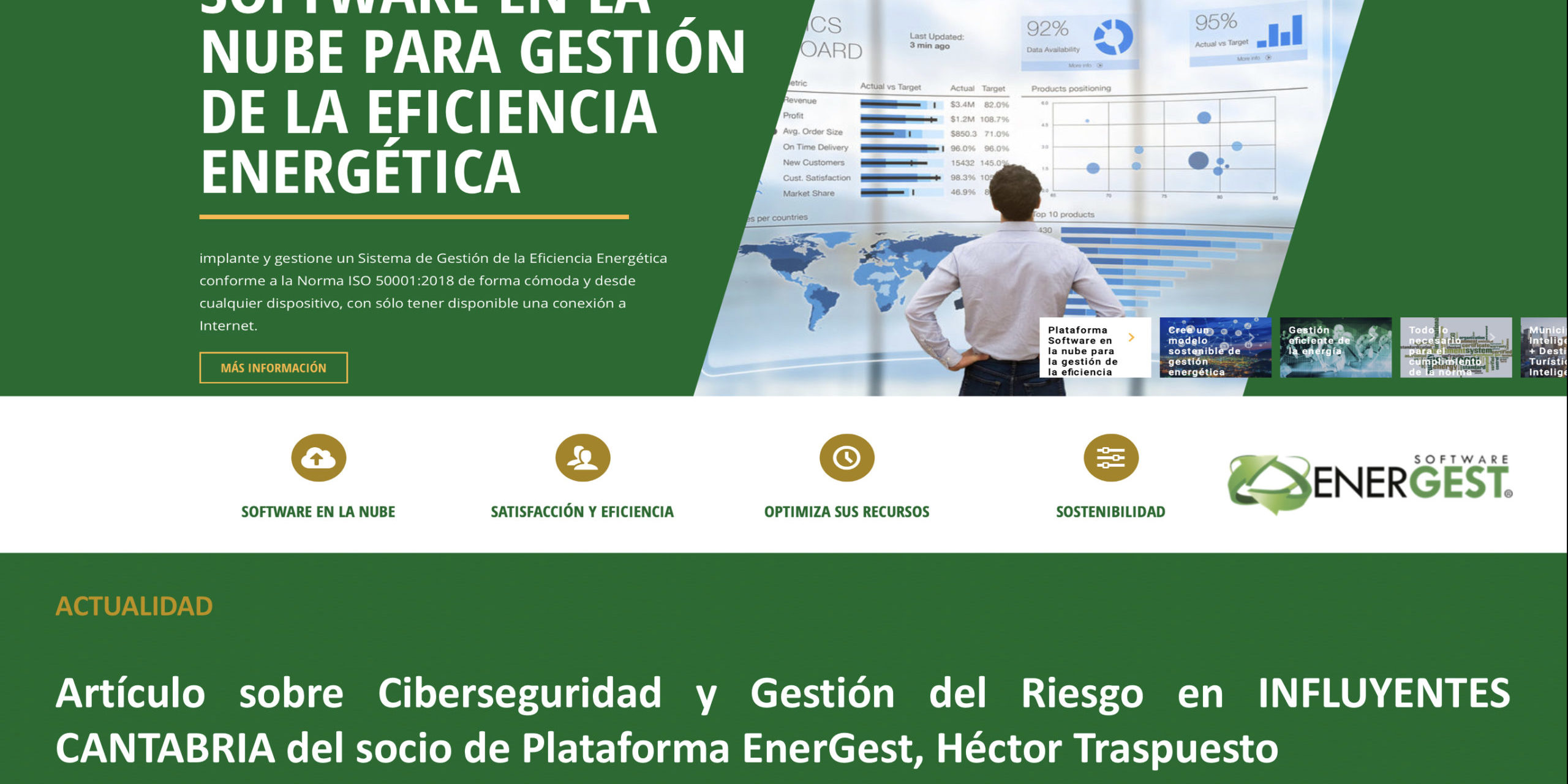 Gestion del Riesgo y Ciberseguridad, Plataforma EnerGest, ISO 50001, eficiencia energética, influyentes cantabria